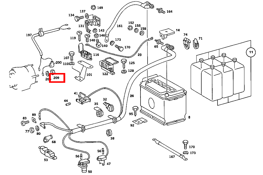 Sechskantmutter LEITUNG AN GENERATOR; M8 420 SEC COUPE mit Automatic 126 Sechskantmutter LEITUNG AN GENERATOR; M8 420 SEC COUPE mit Automatic 126