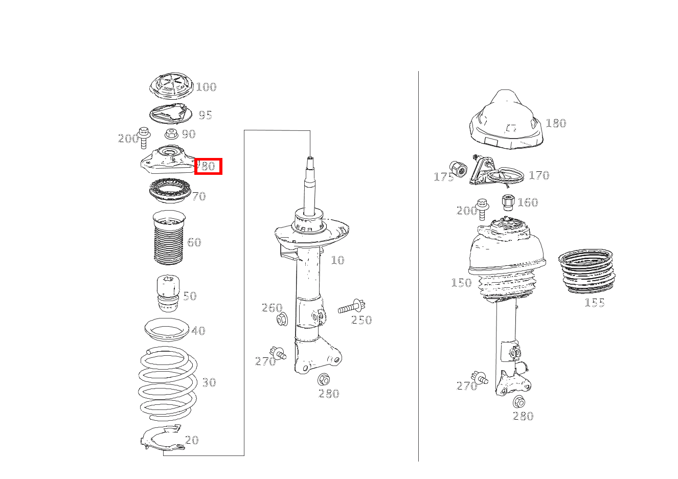Stützlager FEDERBEIN AN KAROSSERIE, LINKS Mercedes-AMG E 63 4MATIC T-Modell 212 Stützlager FEDERBEIN AN KAROSSERIE, LINKS Mercedes-AMG E 63 4MATIC T-Modell 212