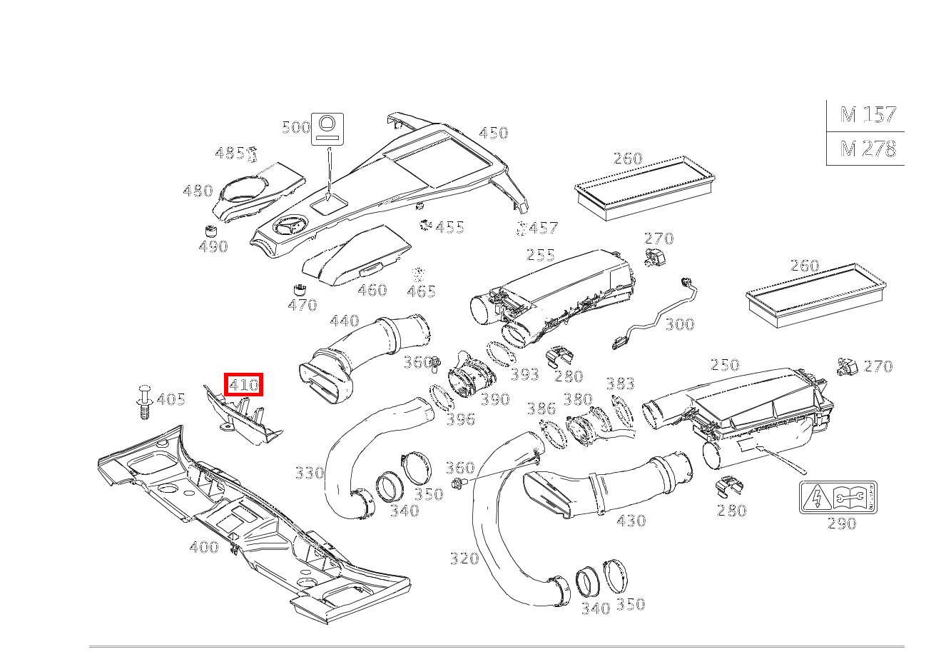 Abdeckung Lufteinlass LUFTANSAUGUNG RECHTS CLS500 4M S 218