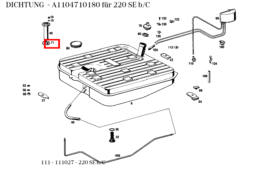 ABDICHTUNG 220 SE b/C 111 ABDICHTUNG 220 SE b/C 111