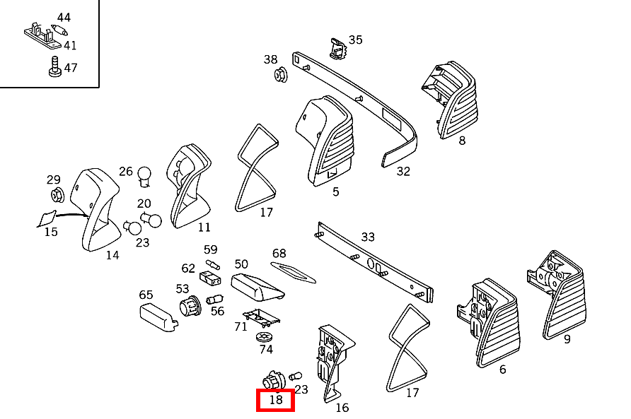 2 × Rücklicht Glühbirnenfassung 1408260182 Für Mercedes W210 W140 W215 C215 W164