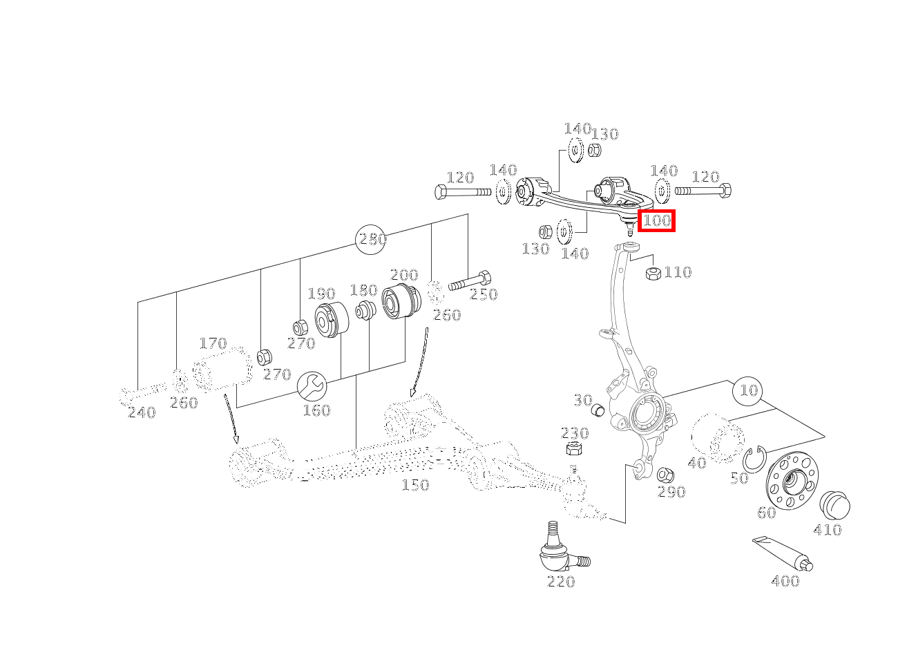 Querlenker OBEN LINKS E 280 T 4-MATIC 211 Querlenker OBEN LINKS E 280 T 4-MATIC 211