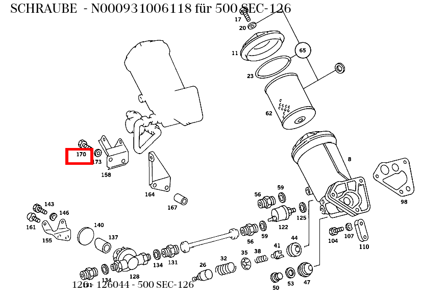 Schraube 500 SEC-126 126 Schraube 500 SEC-126 126