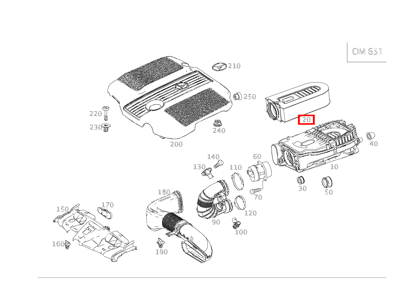 Luftfiltereinsatz E220CDI C 207