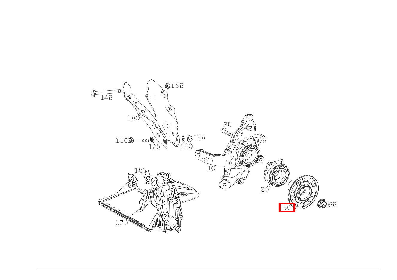 HINTERACHSRADFLANSCH RADTRAEGER RECHTS Mercedes-Maybach S 650 Cabriolet 217