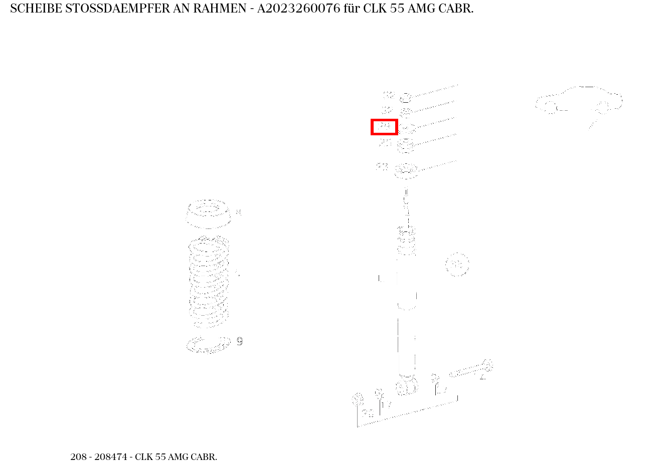 Scheibe STOSSDAEMPFER AN RAHMEN CLK 55 AMG CABR. 208