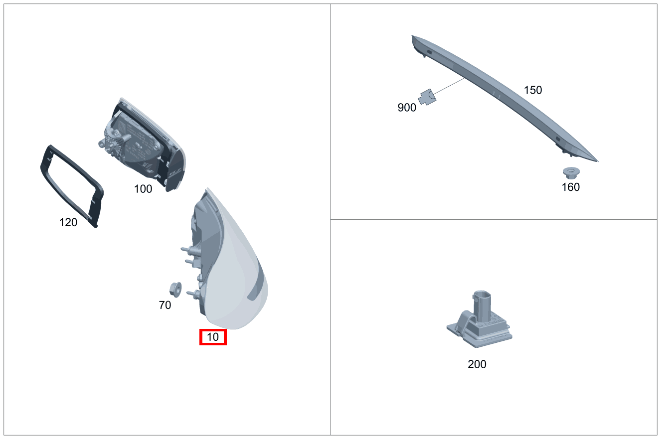 Heckleuchtenkombination Rechts Mercedes-AMG C 63 S Cabriolet Edition 1 205