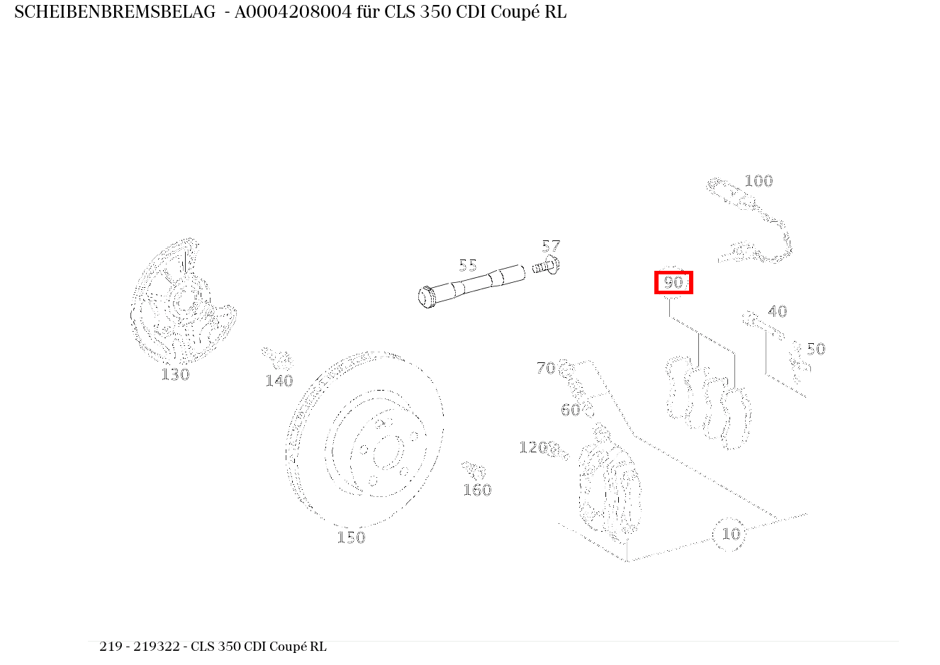 Scheibenbremsbelag CLS 350 CDI Coupé RL 219 Scheibenbremsbelag CLS 350 CDI Coupé RL 219