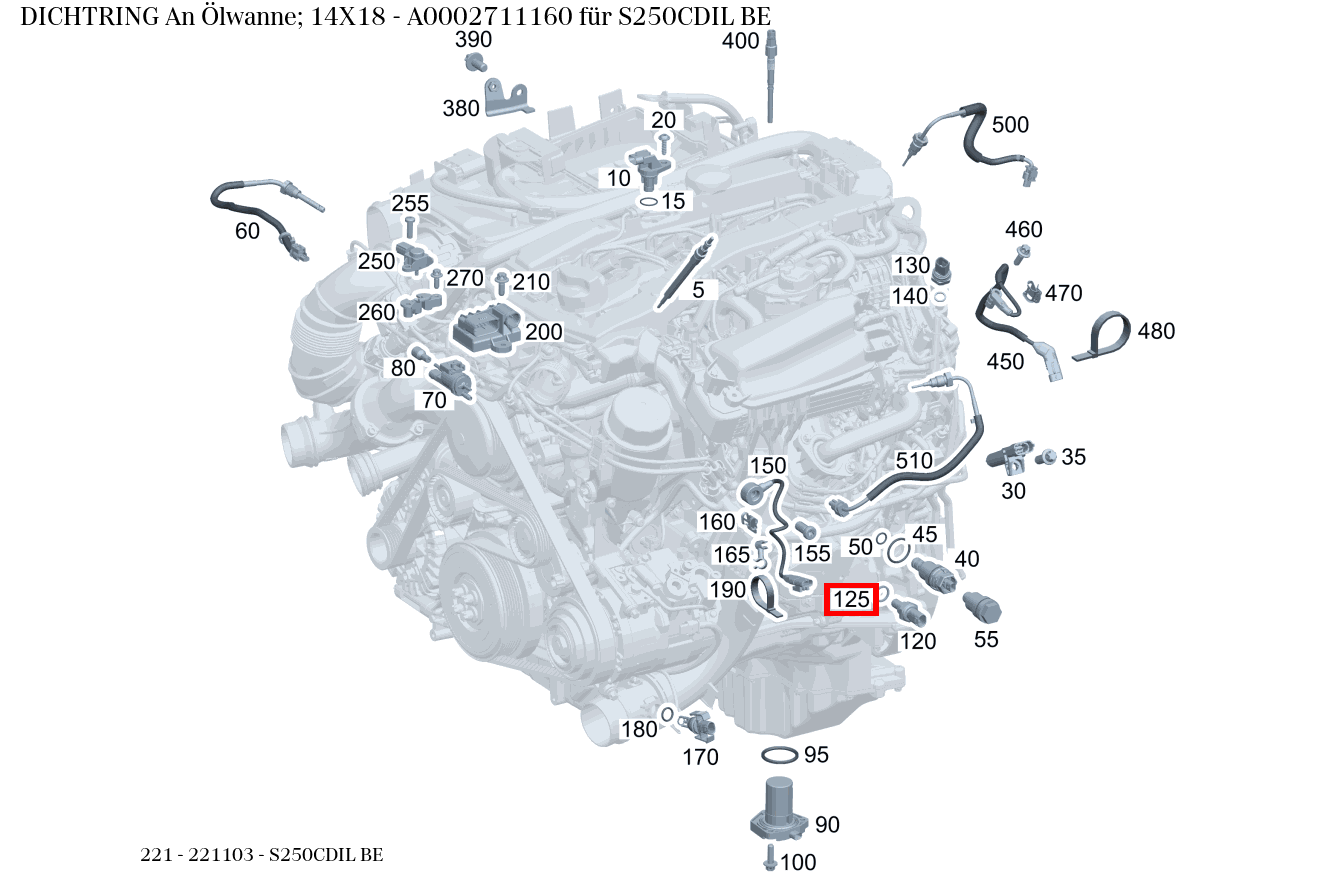 Dichtring An Ölwanne; 14X18 S250CDIL BE 221