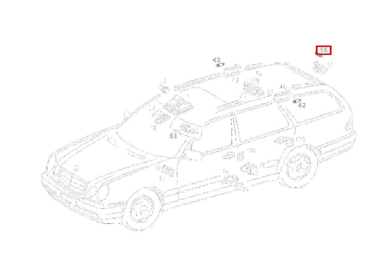 Glühlampe RUECKWANDTUER; 12V-6W E430 T 4-MATIC 210