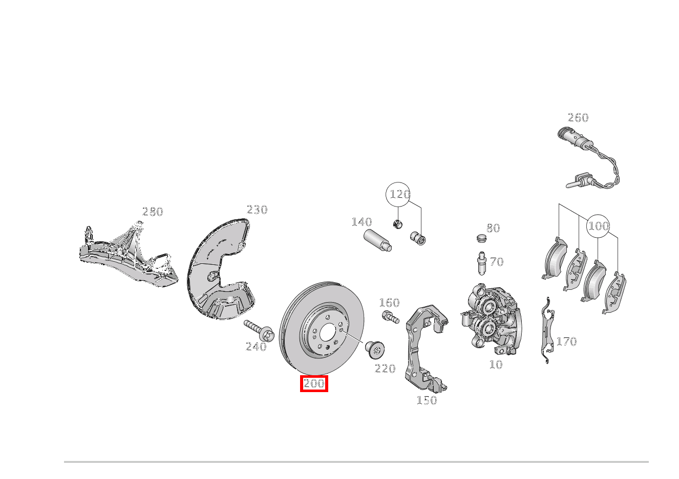 Bremsscheibe belüftet VORNE RECHTS ML 250 BT 166 Bremsscheibe belüftet VORNE RECHTS ML 250 BT 166