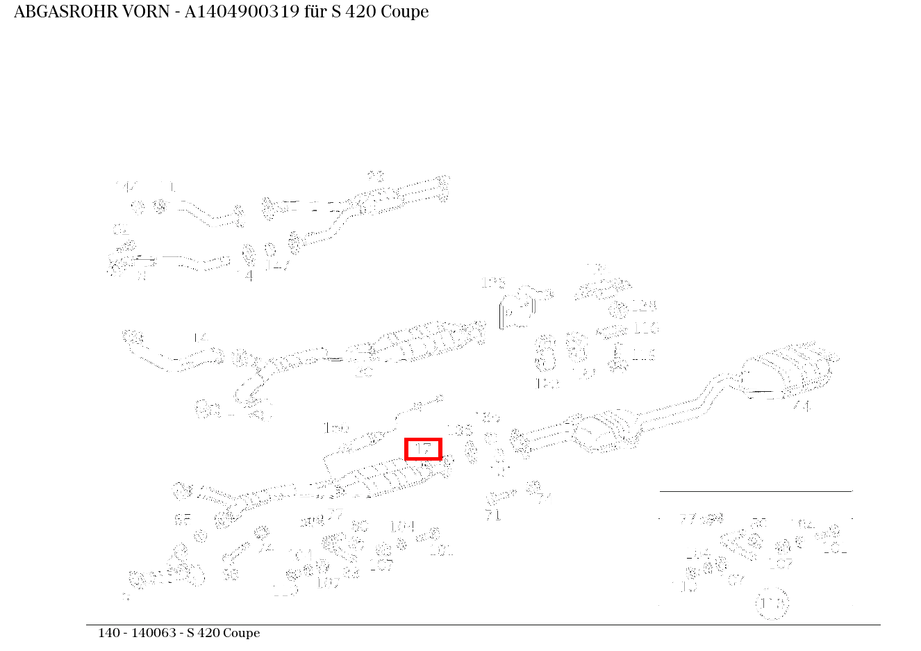 Abgasrohr VORN S 420 Coupe 140