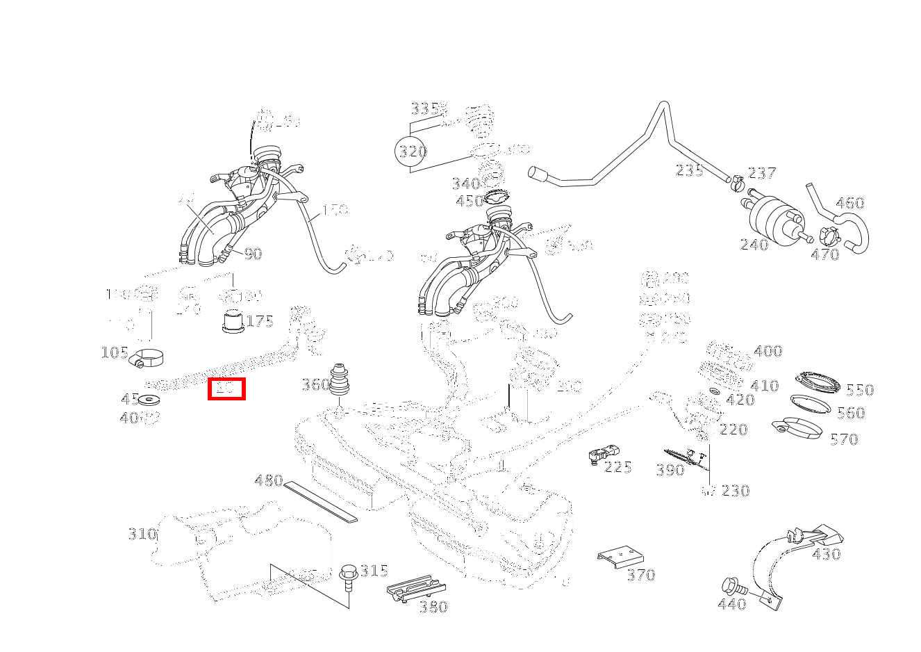 Spannband TANKBEFESTIGUNG CLK 55 AMG Cabriolet 209