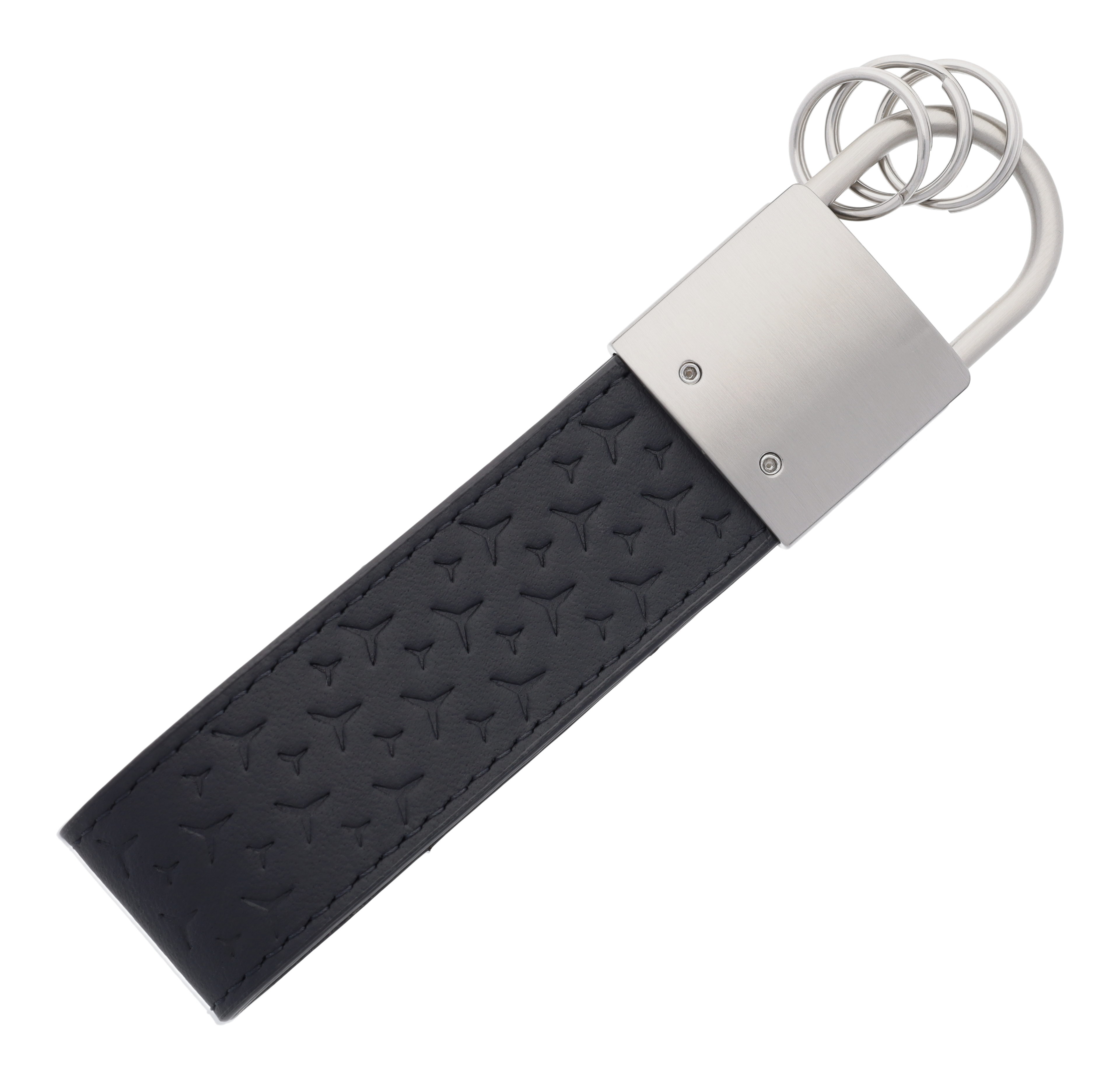 Mercedes-Benz - Schlüsselanhänger, Upcycling schwarz, Edelstahl / Rindleder