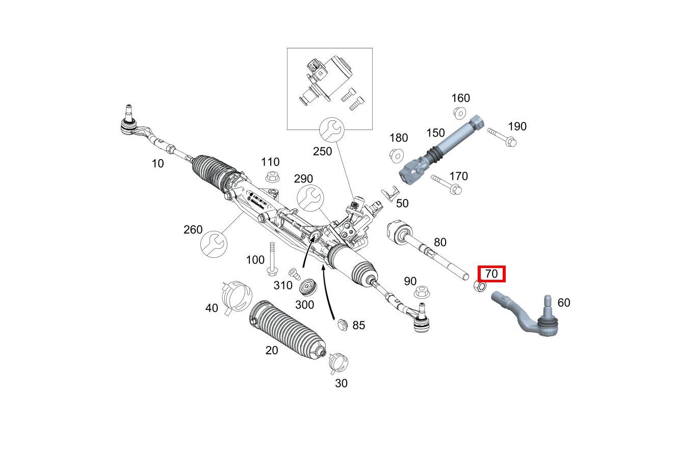Sechskantmutter SPURSTANGE RECHTS; M14X1.5 E 500/550 CABR. 207 Sechskantmutter SPURSTANGE RECHTS; M14X1.5 E 500/550 CABR. 207