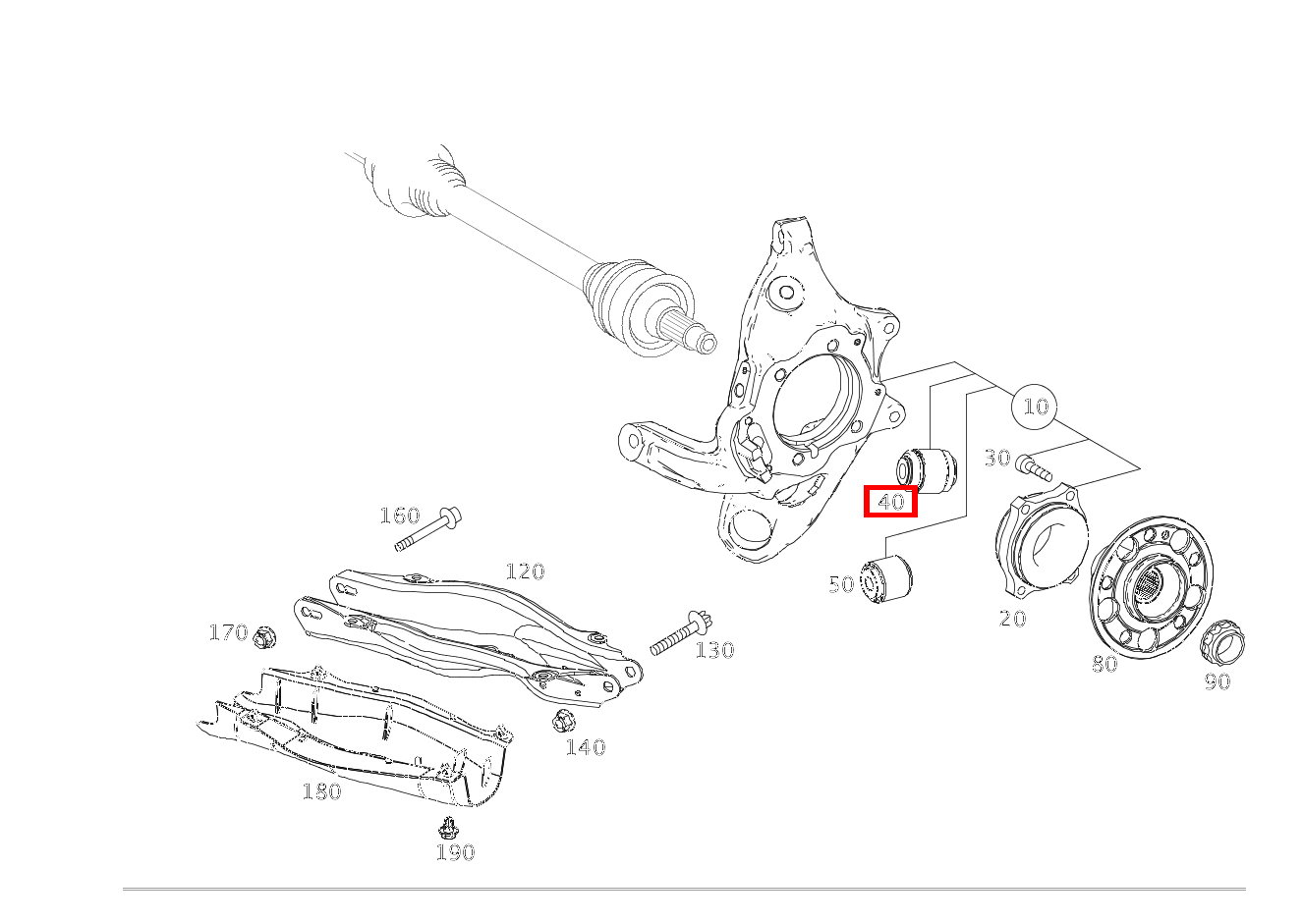 TRAGGELENK FEDERLENKER AN RADTRAEGER RECHTS Mercedes-AMG CLS 53 4MATIC+ 257