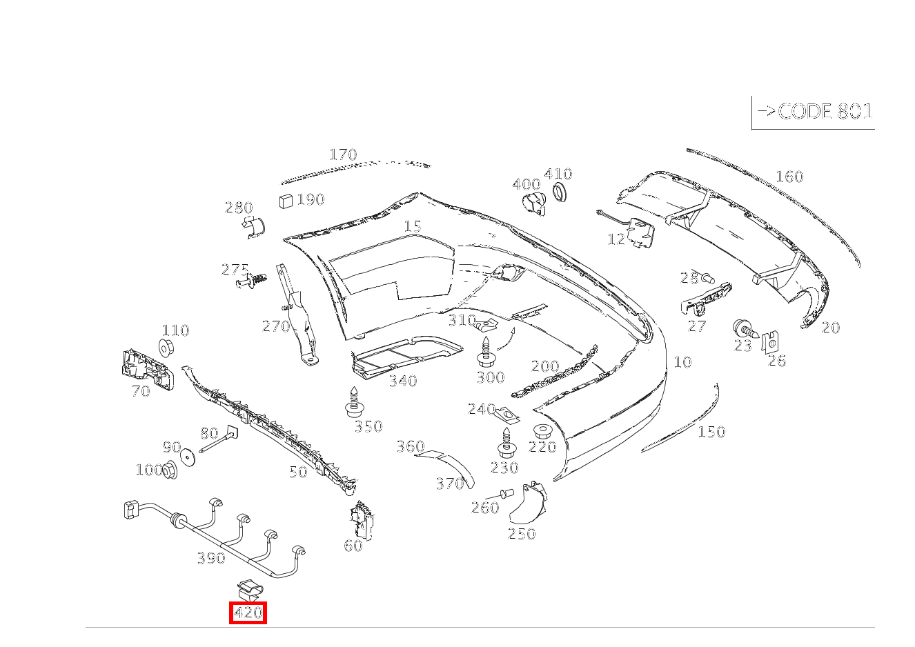 Klammer BEFESTIGUNG LEITUNGSSATZ PARKTRONIC C320TCDI 4M 204 Klammer BEFESTIGUNG LEITUNGSSATZ PARKTRONIC C320TCDI 4M 204