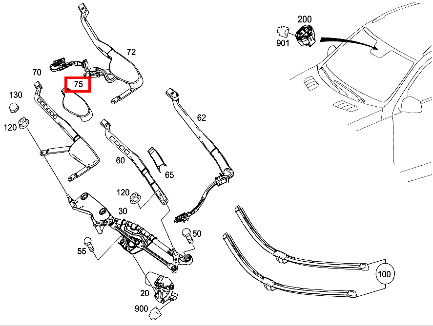 Kappe Beifahrerseite GLE 350 4MATIC 166 Kappe Beifahrerseite GLE 350 4MATIC 166