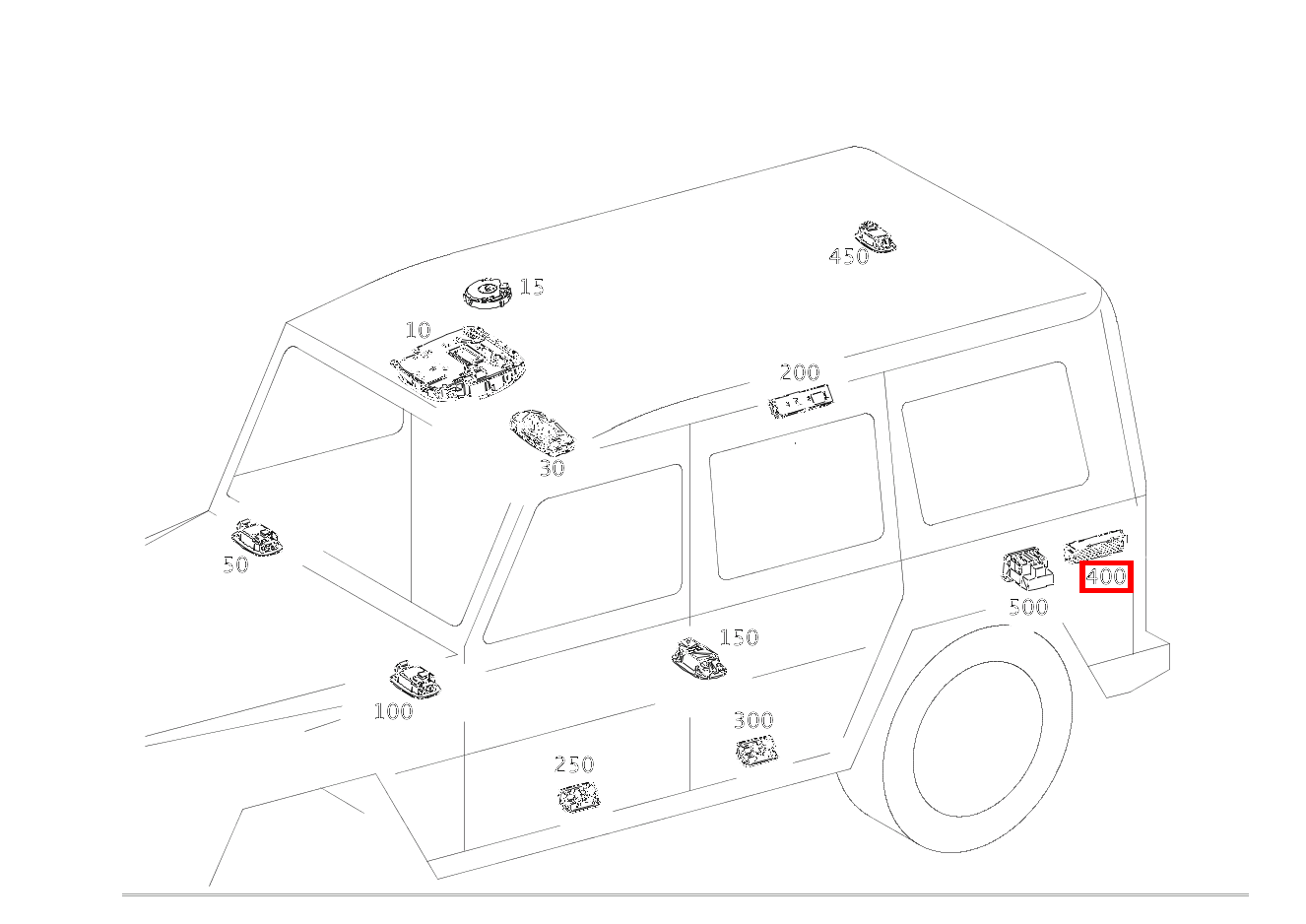 Innenraumleuchte Laderaumleuchte rechts Mercedes-AMG G 63 463 Innenraumleuchte Laderaumleuchte rechts Mercedes-AMG G 63 463