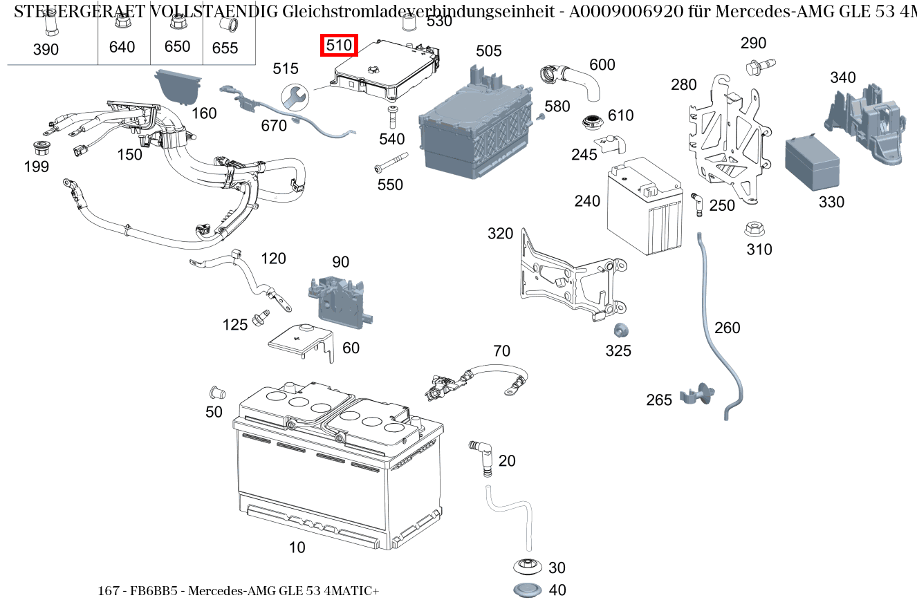 Steuergerät vollständig Gleichstromladeverbindungseinheit Mercedes-AMG GLE 53 4MATIC+ 167