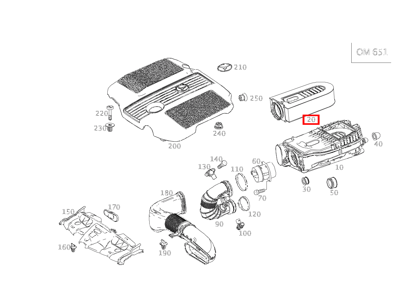 Luftfiltereinsatz E250CDI CA 207