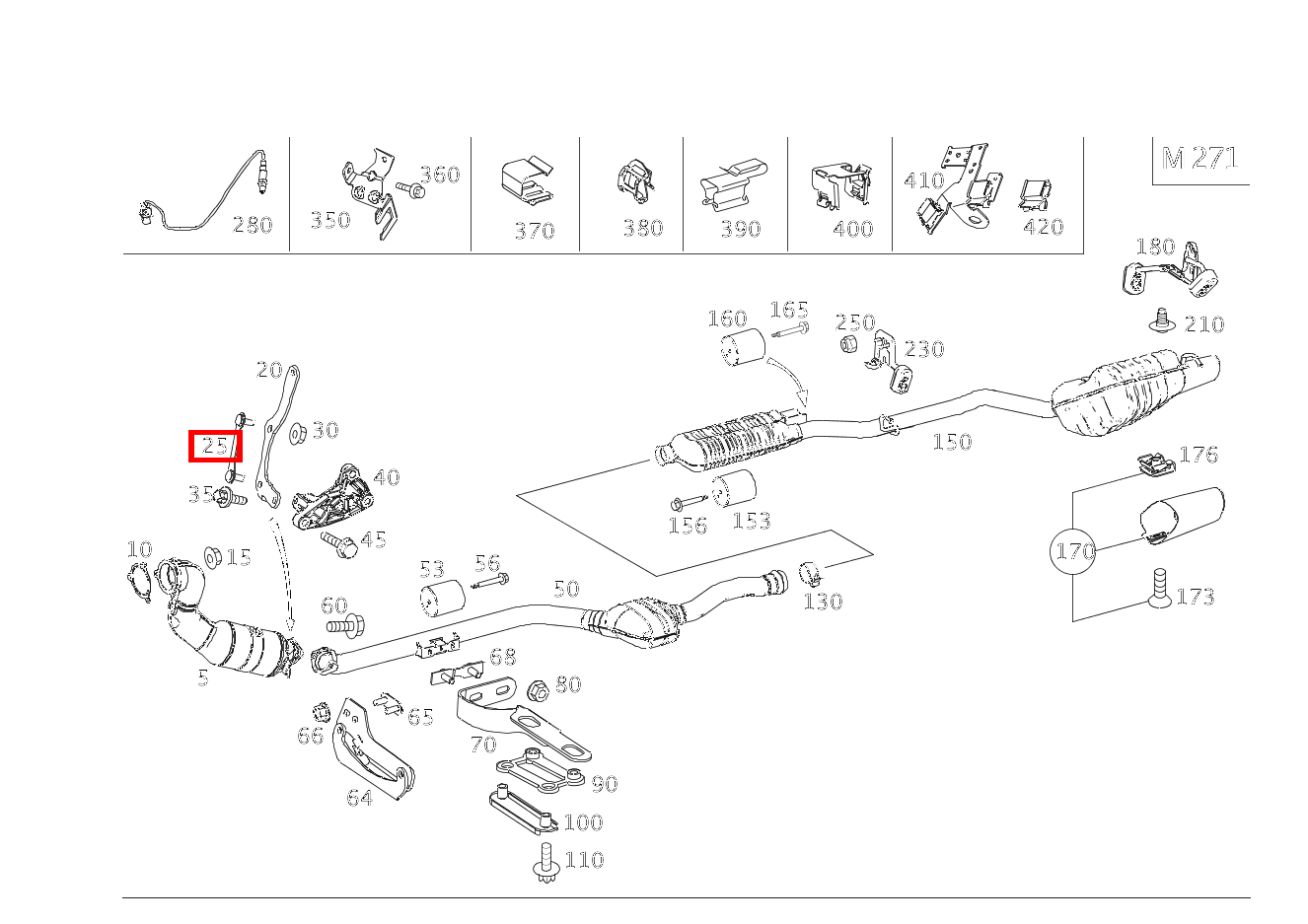 Befestigungsplatte ABGASLEITUNG AN HALTER C 180 205 Befestigungsplatte ABGASLEITUNG AN HALTER C 180 205