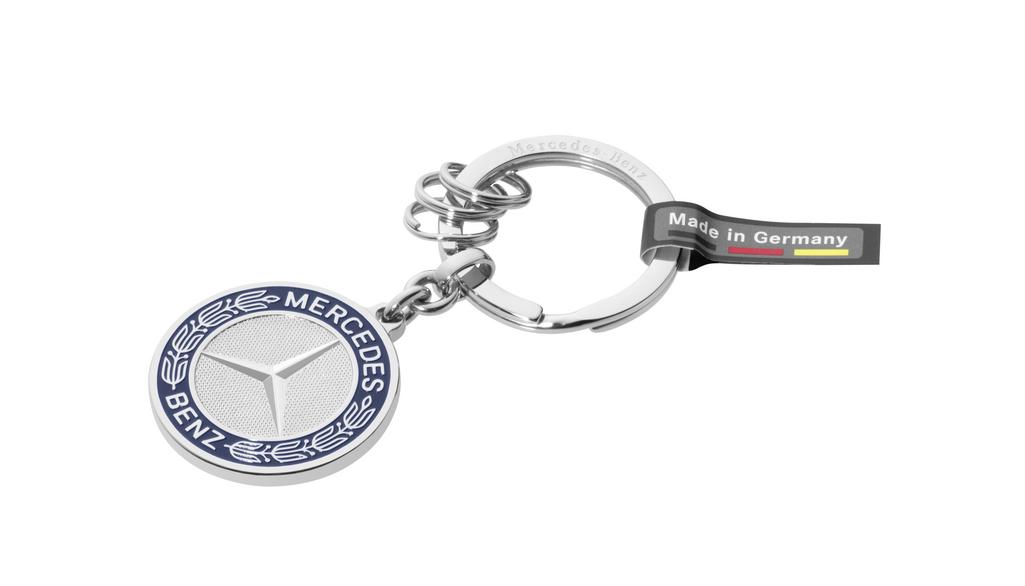 Polierter und galvanisierter Schlüsselanhänger passend für Mercedes Benz AMG,  Audi Sline, BMW Tri Sport, Badge Tropfenleder, Autologo Schlüsselanhänger,  Ringanhänger